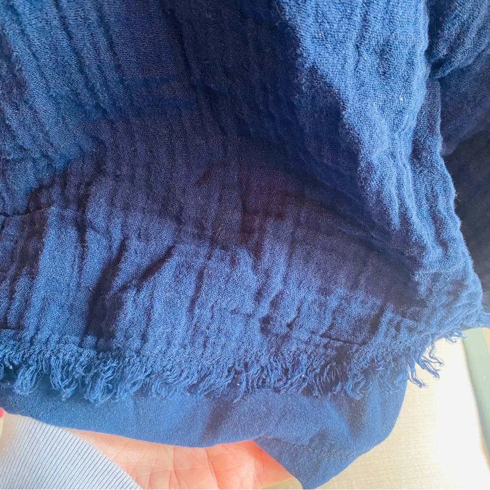 Michael Stars Mabel Mixed Fabric Henley 3/4 Sleeve in Nocturnal Sz XS - Picture 6 of 7